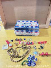 MaxSold Auction: Wicker Jewelry Box with Assorted Vintage Costume Jewelry - Maple Ridge (British Columbia, Canada) PARTNER MANAGED Estate Sale Online Auction - Blanshard Street (STORAGE)