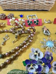 MaxSold Auction: Wicker Jewelry Box with Assorted Vintage Costume Jewelry - Maple Ridge (British Columbia, Canada) PARTNER MANAGED Estate Sale Online Auction - Blanshard Street (STORAGE)