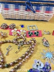 MaxSold Auction: Wicker Jewelry Box with Assorted Vintage Costume Jewelry - Maple Ridge (British Columbia, Canada) PARTNER MANAGED Estate Sale Online Auction - Blanshard Street (STORAGE)