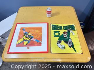 MaxSold Auction: Wolverine Framed Print & Green Lantern Vintage-Style Board Sign (Large) - Maple Ridge (British Columbia, Canada) PARTNER MANAGED Estate Sale Online Auction - Blanshard Street (STORAGE)