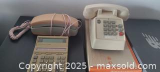 MaxSold Auction: Vintage Corded Push-Button Landline Desk Telephone and Calculator - Toronto (Ontario, Canada) SELLER MANAGED Downsizing Online Auction - Wilson Avenue (CONDO)