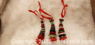 MaxSold Auction: 3 Homemade button Christmas trees ornament  - North Cowichan(Crofton) (British Columbia, Canada) SELLER MANAGED Downsizing Online Auction - Musgrave Street