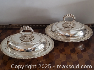 MaxSold Auction: Pair of Silver-Plated Entree Dishes  - Newmarket (Ontario, Canada) SELLER MANAGED Downsizing Online Auction - Amberlee Court