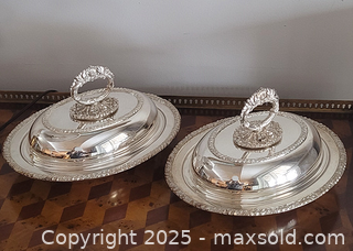 MaxSold Auction: Pair of Silver-Plated Entree Dishes  - Newmarket (Ontario, Canada) SELLER MANAGED Downsizing Online Auction - Amberlee Court