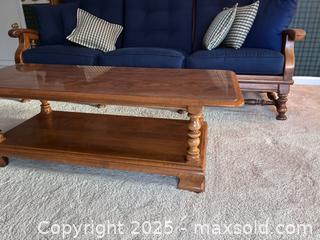 MaxSold Auction: Lot - coffee table and Morris style sofa with cushions  - Suwanee (Georgia, USA) SELLER MANAGED Estate Sale Online Auction - Laurel Oak Drive
