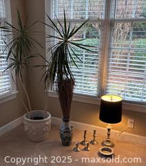 MaxSold Auction: Lot - plant, vase, table lamp, candlestick holders - Suwanee (Georgia, USA) SELLER MANAGED Estate Sale Online Auction - Laurel Oak Drive