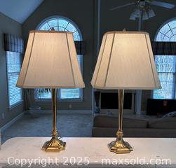 MaxSold Auction: Lot of 4 brass table lamps - Suwanee (Georgia, USA) SELLER MANAGED Estate Sale Online Auction - Laurel Oak Drive