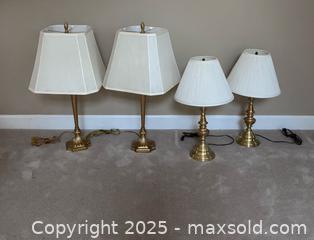 MaxSold Auction: Lot of 4 brass table lamps - Suwanee (Georgia, USA) SELLER MANAGED Estate Sale Online Auction - Laurel Oak Drive