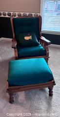 MaxSold Auction: Pair of Morris Armchairs with green cushions and one ottoman - Suwanee (Georgia, USA) SELLER MANAGED Estate Sale Online Auction - Laurel Oak Drive