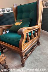 MaxSold Auction: Pair of Morris Armchairs with green cushions and one ottoman - Suwanee (Georgia, USA) SELLER MANAGED Estate Sale Online Auction - Laurel Oak Drive