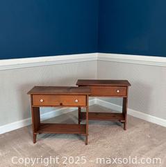 MaxSold Auction: Pair of small Wood side tables with drawer  - Suwanee (Georgia, USA) SELLER MANAGED Estate Sale Online Auction - Laurel Oak Drive