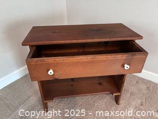 MaxSold Auction: Pair of small Wood side tables with drawer  - Suwanee (Georgia, USA) SELLER MANAGED Estate Sale Online Auction - Laurel Oak Drive