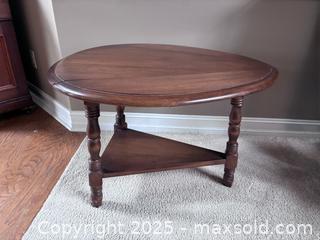 MaxSold Auction: Side table Oval to Triangle fold down - Suwanee (Georgia, USA) SELLER MANAGED Estate Sale Online Auction - Laurel Oak Drive