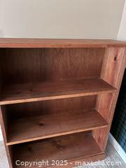 MaxSold Auction: Wood bookshelf with three shelves - Suwanee (Georgia, USA) SELLER MANAGED Estate Sale Online Auction - Laurel Oak Drive