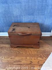 MaxSold Auction: Wood chest/trunk with side handles  - Suwanee (Georgia, USA) SELLER MANAGED Estate Sale Online Auction - Laurel Oak Drive