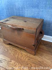MaxSold Auction: Wood chest/trunk with side handles  - Suwanee (Georgia, USA) SELLER MANAGED Estate Sale Online Auction - Laurel Oak Drive