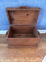 MaxSold Auction: Wood chest/trunk with side handles  - Suwanee (Georgia, USA) SELLER MANAGED Estate Sale Online Auction - Laurel Oak Drive