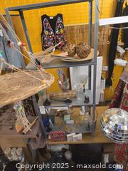 MaxSold Auction: Metal Shelf, Vest Wind Chimes, Martini Glasses, Candles, Incense, Hanging Crafted Basket &#38; Decor - Vancouver (British Columbia, Canada) PARTNER MANAGED Commercial Liquidation Online Auction - East Hastings