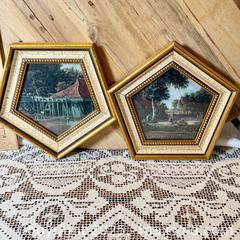 MaxSold Auction: Pair of Vintage “Wall Reflections” European Countryside Prints in Gold Pentagonal Frames  - Delta (British Columbia, Canada) SELLER MANAGED Downsizing Online Auction -  Garrett Drive