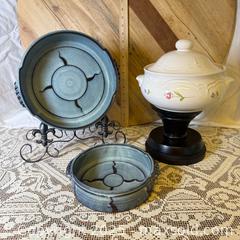 MaxSold Auction: Studio Pottery Serving Set + Pfaltzgraff Casserole (2QT) - Delta (British Columbia, Canada) SELLER MANAGED Downsizing Online Auction -  Garrett Drive