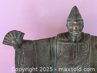 MaxSold Auction: Chinese Plaster Ji Gong Figure on Wooden Base - Douglas (Massachusetts, USA) PARTNER MANAGED Estate Sale Online Auction - Southwest Main Street