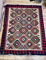 MaxSold Auction: Colorful Kilim Area Rug - Douglas (Massachusetts, USA) PARTNER MANAGED Estate Sale Online Auction - Southwest Main Street