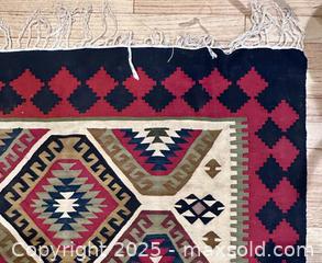 MaxSold Auction: Colorful Kilim Area Rug - Douglas (Massachusetts, USA) PARTNER MANAGED Estate Sale Online Auction - Southwest Main Street