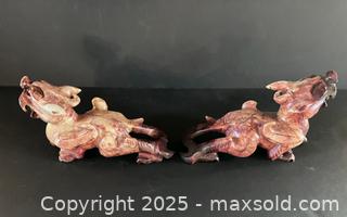 MaxSold Auction: Crouching Soapstone Foo Lions - Douglas (Massachusetts, USA) PARTNER MANAGED Estate Sale Online Auction - Southwest Main Street