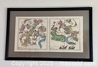 MaxSold Auction: Framed Map of the Zodiac - Douglas (Massachusetts, USA) PARTNER MANAGED Estate Sale Online Auction - Southwest Main Street