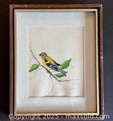 MaxSold Auction: Great Blue Heron Plate and Signed Goldfinch Watercolor - Douglas (Massachusetts, USA) PARTNER MANAGED Estate Sale Online Auction - Southwest Main Street