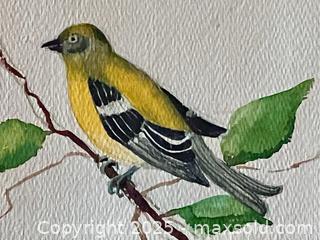 MaxSold Auction: Great Blue Heron Plate and Signed Goldfinch Watercolor - Douglas (Massachusetts, USA) PARTNER MANAGED Estate Sale Online Auction - Southwest Main Street