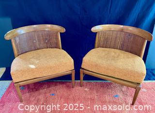 MaxSold Auction: Pair MCM-style Cane-back Cocktail Chairs - Douglas (Massachusetts, USA) PARTNER MANAGED Estate Sale Online Auction - Southwest Main Street