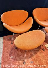 MaxSold Auction: Pair Original Artifort &#34;Orange Slice&#34; Chairs with Matching Footstools - Douglas (Massachusetts, USA) PARTNER MANAGED Estate Sale Online Auction - Southwest Main Street