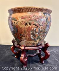 MaxSold Auction: Satsuma Koi Fish Bowl and Stand  - Douglas (Massachusetts, USA) PARTNER MANAGED Estate Sale Online Auction - Southwest Main Street