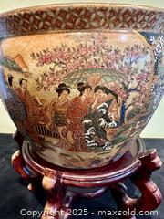 MaxSold Auction: Satsuma Koi Fish Bowl and Stand  - Douglas (Massachusetts, USA) PARTNER MANAGED Estate Sale Online Auction - Southwest Main Street