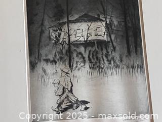 MaxSold Auction: Signed &#34;Haunted House&#34; Drypoint - Douglas (Massachusetts, USA) PARTNER MANAGED Estate Sale Online Auction - Southwest Main Street