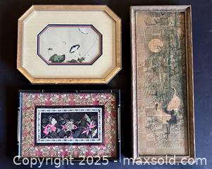MaxSold Auction: Three Framed Asian Pieces - Douglas (Massachusetts, USA) PARTNER MANAGED Estate Sale Online Auction - Southwest Main Street