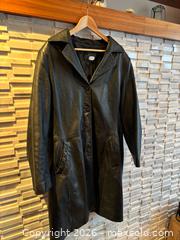 MaxSold Auction: Black Leather Trench Long Coat, Size Not Labeled - Toronto (Ontario, Canada) SELLER MANAGED Downsizing Online Auction - Bright Street