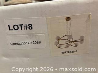 MaxSold Auction: Designers Warehouse Gold Tone Chandelier Frame– 8-Light  - Toronto (Ontario, Canada) SELLER MANAGED Downsizing Online Auction - Bright Street