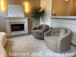 MaxSold Auction: Set of Two Swivel Brown Mushroom Chairs  - Toronto (Ontario, Canada) SELLER MANAGED Downsizing Online Auction - Bright Street