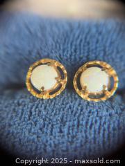 MaxSold Auction: 10k Gold + Opal Earrings - Hamilton (Ontario, Canada) SELLER MANAGED Estate Sale Online Auction - Gertrude Street
