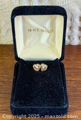 MaxSold Auction: 14k Gold + Diamond, Heart Shape Earrings - Hamilton (Ontario, Canada) SELLER MANAGED Estate Sale Online Auction - Gertrude Street