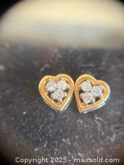 MaxSold Auction: 14k Gold + Diamond, Heart Shape Earrings - Hamilton (Ontario, Canada) SELLER MANAGED Estate Sale Online Auction - Gertrude Street