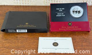 MaxSold Auction: Canada 2005 $5 End of WWII, 60th Anniversary Pure Silver Coin w/ COA - Hamilton (Ontario, Canada) SELLER MANAGED Estate Sale Online Auction - Gertrude Street