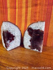 MaxSold Auction: Pair of Natural Agate / Carnelian Cut Bookends - Hamilton (Ontario, Canada) SELLER MANAGED Estate Sale Online Auction - Gertrude Street