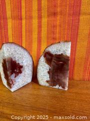 MaxSold Auction: Pair of Natural Agate / Carnelian Cut Bookends - Hamilton (Ontario, Canada) SELLER MANAGED Estate Sale Online Auction - Gertrude Street