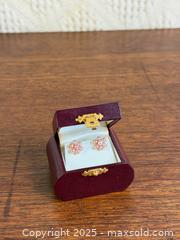 MaxSold Auction: Stunning, Pink Cultured Pearl &#39;Flower&#39; Earrings - 14k Gold  - Hamilton (Ontario, Canada) SELLER MANAGED Estate Sale Online Auction - Gertrude Street