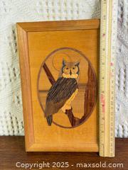 MaxSold Auction: Vintage Hudson River Inlay, Wood Owl on Branch Night Framed Signed Jeff Nelson - Hamilton (Ontario, Canada) SELLER MANAGED Estate Sale Online Auction - Gertrude Street