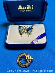 MaxSold Auction: Vtg Aniki Paua Shell Butterfly Brooch + - Hamilton (Ontario, Canada) SELLER MANAGED Estate Sale Online Auction - Gertrude Street