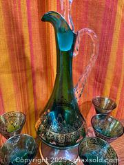 MaxSold Auction: Vtg. Empoli Green /Gold Decanter Set - Hamilton (Ontario, Canada) SELLER MANAGED Estate Sale Online Auction - Gertrude Street